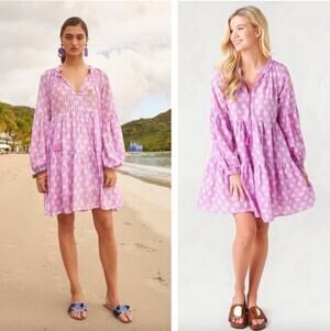 Tuckernuck Oliphant Virgo Lilac Balloon Sleeve Dress Size XS